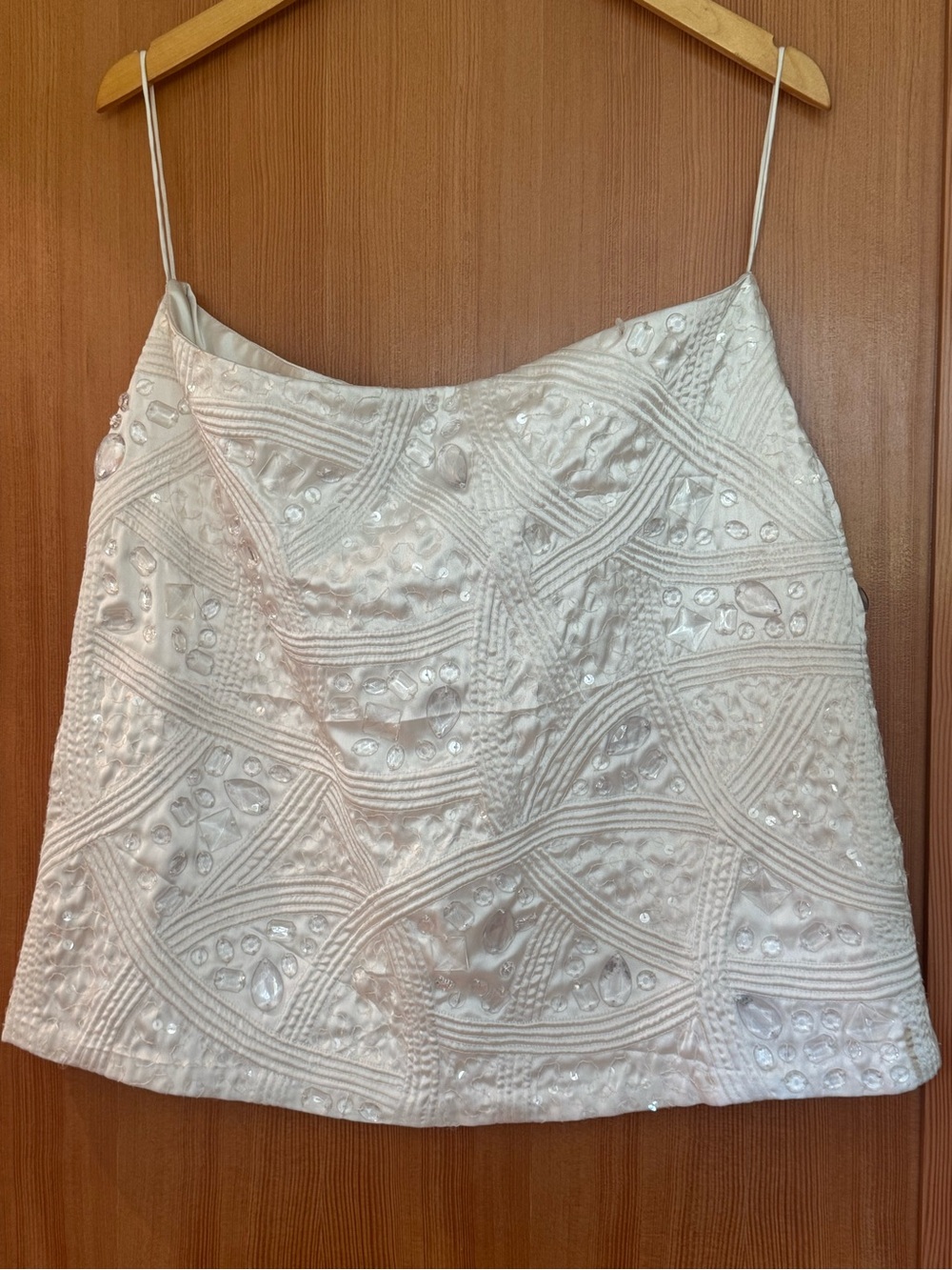 Pink Tartan Ivory Beaded Embellished Mini Skirt Size 10